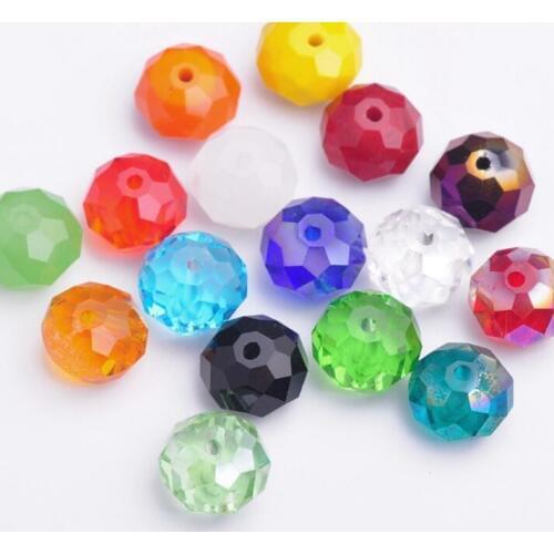 4mm 6mm 8mm pick size loose multicolor Mixed white black Rondelle Faceted Glass Crystal Beads Bracelet p353 for Jewelry
