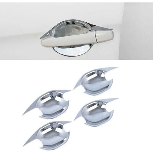 4pcs Car Outer Door Handle Bowls Cover Trim for Mitsubishi Outlander 13-17 Protection Exterior Decoration Sticker Accessories
