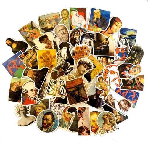 50 PCS DAVID Stickers for Kids Laptop Car Decal Fridge Skateboard Rock Music Sticker Toy Stickers