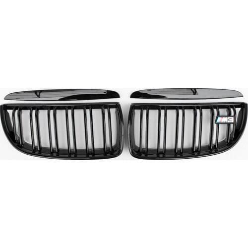 Car-styling Double Style Glossy Finish Black ABS Front Grill Plastic Bumper Grille Tuning Grills Fit For BMW 3 Series E90 05-07