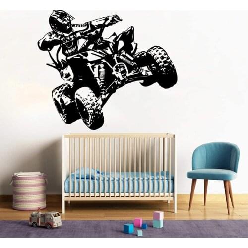 Extreme Atv Quad Rider Four Wheeler Motorcycle Wall Sticker Man Cave Bedroom 4x4 Wheeler OffRoad Racing Mororbike Wall Decal