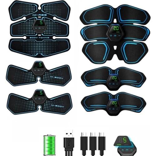 EMS Muscle Stimulator Abdominal Trainer Toner Body Shaping Fitness Equipment With LED Display Electrostimulator For Men Women