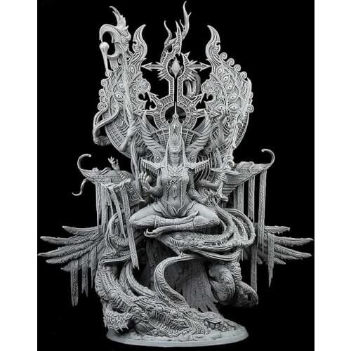 Resin Figure 230mm ancient woman warrior sit Model Unassambled Unpainted Figure Building Kit