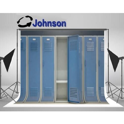 Row Blue Metal School Locker backdrop High quality Computer print wall photography studio background