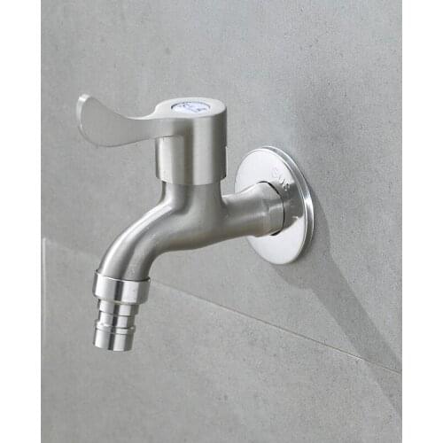 G3/4” Wall Mount Washing Machine Zinc Alloy Steel Laundry Bathroom Bibcock Garden Faucet Washing Machine Tap Balcony Water Tap