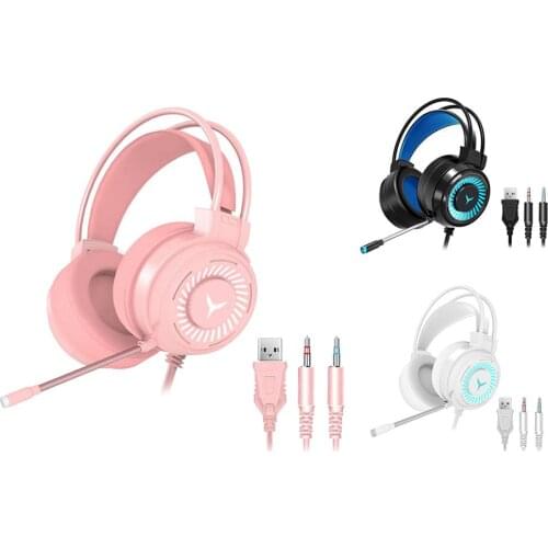 G58 Gaming Headset 7 LED Light for Computer PS4 PS5 Fifa Xbox Switch Games Wired Gaming Headphones Gamer Headset with Mic Gifts