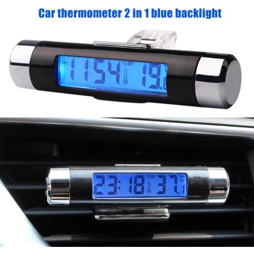 80% Hot Sell 2 in 1 Backlight LED Digital Display Car Air Vent Mount Time Clock Thermometer