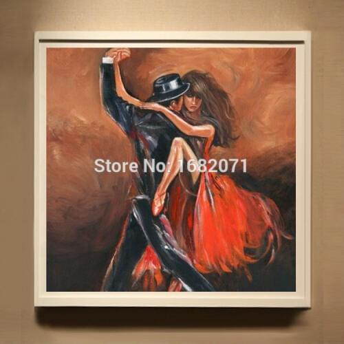 Skills Artist Hand-painted High Quality Abstract Dancer Tango Dancing Oil Painting On Canvas Handmade Tango Dancing Oil Painting