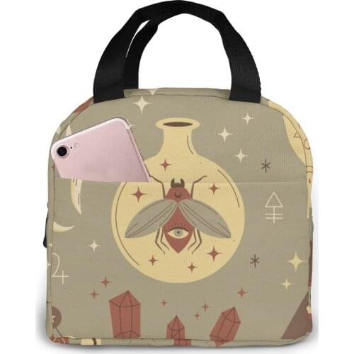 Insulated Lunch Bag Thermal Esoteric Print Tote Bags Cooler Picnic Food Lunch Box Bag