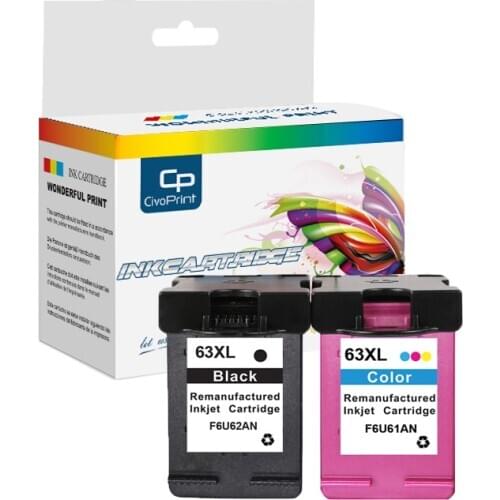 Civoprint 63XL Cartridge Compatible for hp 63 XL Ink Cartridge hp63 for Deskjet 1110 2130 2131 2132 3630 4250 5220 5230 5232