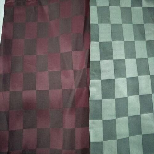 50x140cm Classic Red & Grey Square Viscose Polyester Lining Fabric Jacquard Lining For DIY Sewing