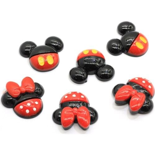 Hot Popular Mouse Head Flatback Resin Cabochons Kawaii Flat Back Mouse Head Embellishments For Scrapbooking DIY