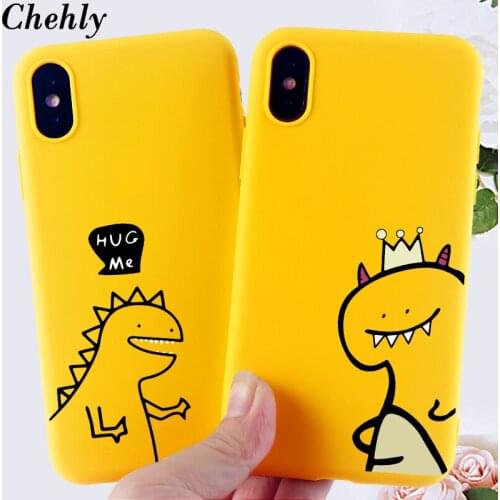 Cute Dinosaur New Phone Case for IPhone 6s 7 8 11 Plus Pro X XS MAX XR SE Cases Soft Silicone Fitted TPU Back Cover Accessories