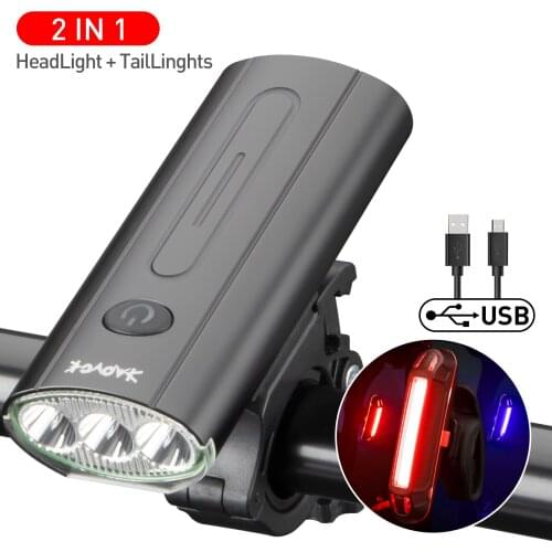 Outdoor Bike Light Handlebar Accessories USB Charging MTB 2 in 1 Lamp Safety Ultralight Light Headlight Bicycle Taillight LED