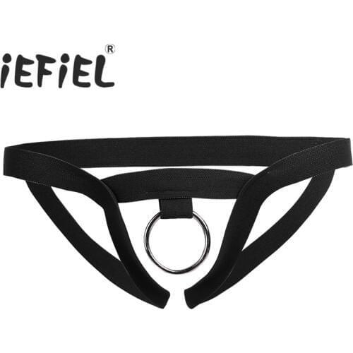 New Arrival Sexy Mens Lingerie Bikini Underwear Underpants Gay Male Jockstrap Crotchless G-string Bikini Underwear with O-Ring