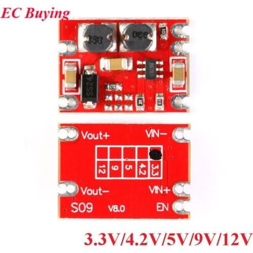 DC-DC Automatic Buck Boost Power Module Step Up Down Board DC DC Input 3-15V Output 3.3V/4.2V/5V/9V/12V Electronic DIY PCB S09