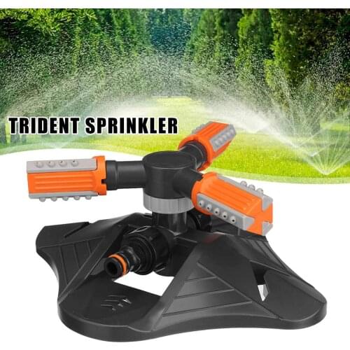 Adjustable 360 Degree 3-arm Rotating Sprinklers Grass Lawn Automatic Watering Nozzles Garden Agriculture Irrigation Device
