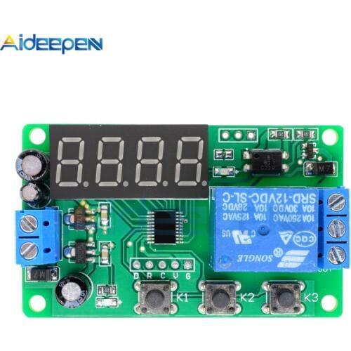 DC12V Time Delay Relay LED Digital Automation Delay Relay Trigger Time Timer Control Cycle Adjustable On Off Switch Relay Module