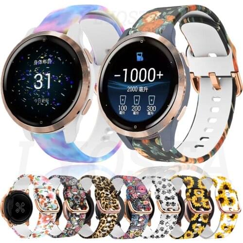 For Garmin Vivoactive 4S 3S Silicone Watch Band Strap Replacement Printing Wriststrap For Garmin Venu 2S Bracelet 18mm Watchband