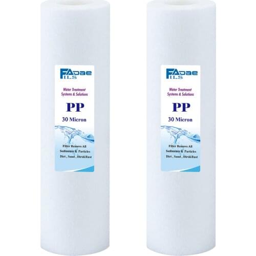 PP Melt Blown Dirt Rust and Sediment Filters, RO Replacement Water Filter Cartridges,30 Micron Filtration, Set of 2