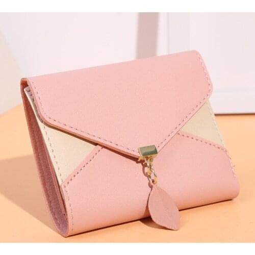 Geometric Luxury Brand Leather Wallets Women Short Hasp Coin Purses Tassel Design Clutch Wallet Female Money Credit Card Holder