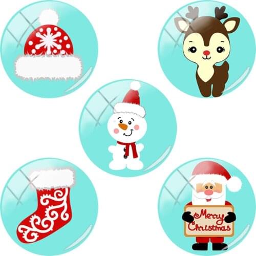 TAFREE Lovely christmas gift DIY Jewelry Making Findings 12mm/15mm/16mm/18mm/20mm/25 mm Glass Cabochons Dome Flat Back CM837