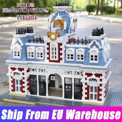 Mould King 11004 MOC Streetview Building Blocks The Station of The Creamland Model Assembly Bricks Kids DIY Toys Christmas Gifts