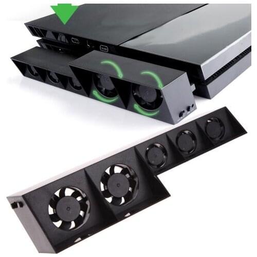 For PS4 Console USB Fan Cooler External Turbo Temperature Control with 5-Fan Super Heat Sink PS4 host turbo fan