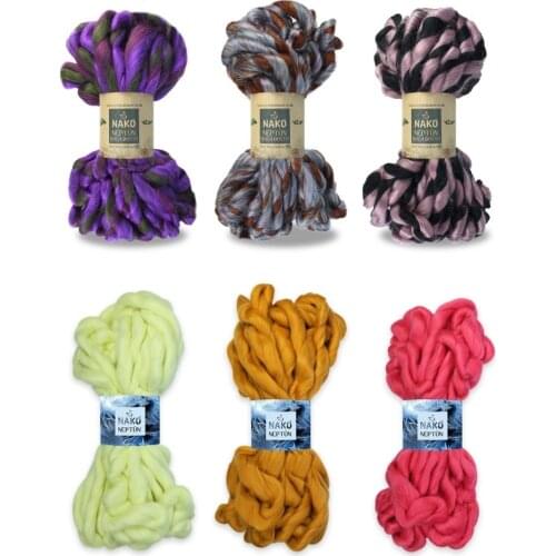 Finger Knitted Yarn - 3 Color Options - 18 Meters(200gr) - Knitting Yarn Ball - Nako Neptün - Premium Acrylic - Cardigan - Sweaters - Quilts - Blankets - Bedspreads - Pillows - Handmade - DIY