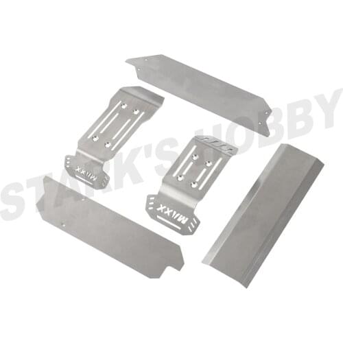 Stainless Steel Chassis Armor Protection Skid Plate for 1/10 RC Monster Truck Traxxas MAXX 89076-4 Upgrade Parts