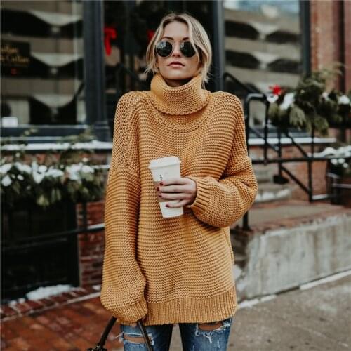 Sweaters For Women Pullover 2021 Explosive Knitwear Solid Color Large Size Turtleneck Sweater Women Winter Clothes Women LXJ2008