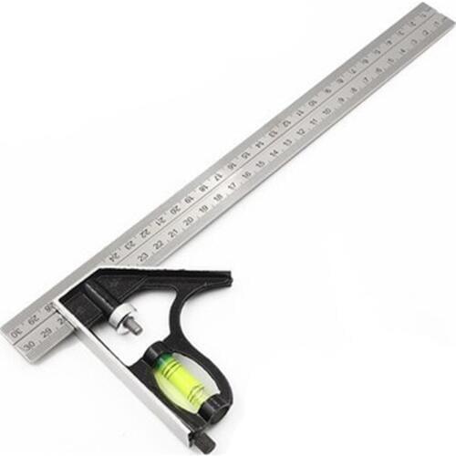 1pcs 0-300mm Stainless Steel Graduated Scale Combination Square Scribe Ruler