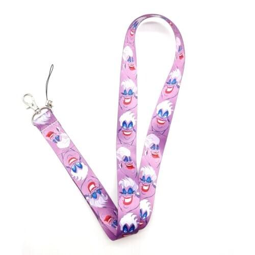 10 pcs cartoon mermaid Ursula lanyard Neck Strap Lanyards Card Holders Bank Neck Strap Card Bus ID Holders Rope Key