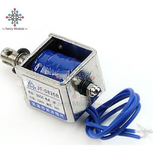 DC 12V/2A Reset 10mm 20N Push Pull Type Open Frame Solenoid Electromagnet