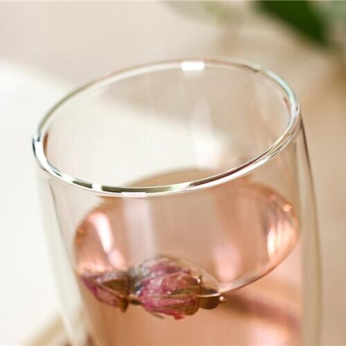 2pcs/set Double Wall 350ml Glass Clear Handmade Heat Resistant Tea Drink Cups Healthy Drink Mug Coffee Cups Insulated Shot Glass