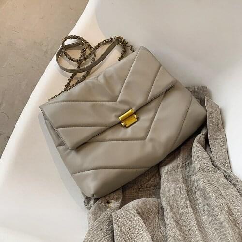 2020 Chain Design Leather Crossbody Bags For Women Purses and Handbags Vintage Large Shoulder Messenger Bags Female Hand Bags