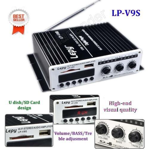 2ch output power amplifier 15WX2 RMS USB SD DVD CD FM MP3 digital player Hi-Fi stereo car power amplifier