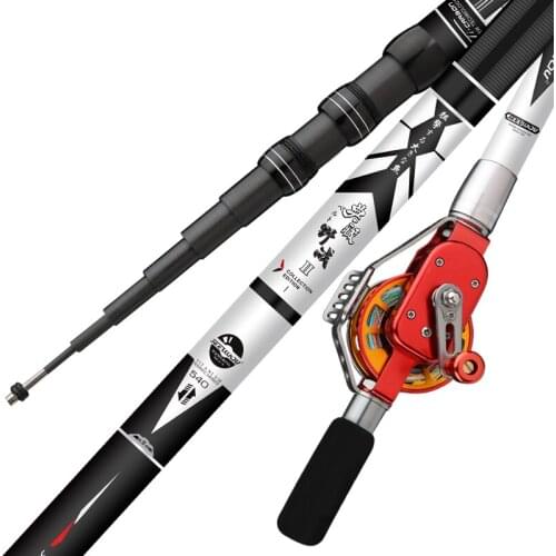 4.5m 5.4m 6.3m 7.2m Hollow Rod Super Hard Short Section Taiwan Fishing Oltas Carbon Fiber Positioning Hand Peche Fishing Pesca