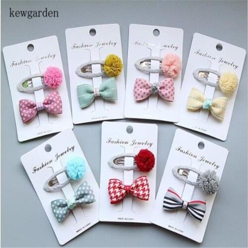Kewgarden Cute Baby Girls Hair Accessories Sets Barrettes Ribbon Bowknot Gauze Ball Hairpins Hairclips BB Clips Headwear 5 Sets