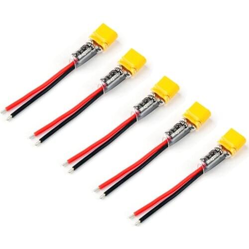5pcs XT30 Plug Pigtail Power Wire 100μF Capacitor for Mobula7 Sailfly-X UR85 Crazybee F3 / F4 PRO Spare Parts
