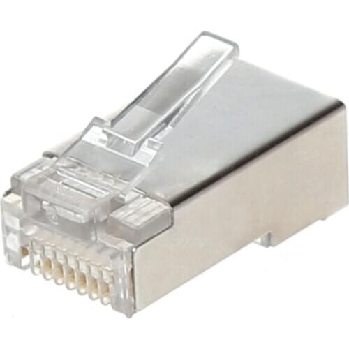 50/100Pcs CAT5 RJ45 8-Pin Shielded Modular Plug Ethernet Network Cable Connector Q1JC