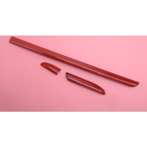 ABS Red Carbon Fiber Style Center Console Dashboard Decor Trim Strips Car Fit For Audi A3 8V S3 2013 2014 2015 2016 2017