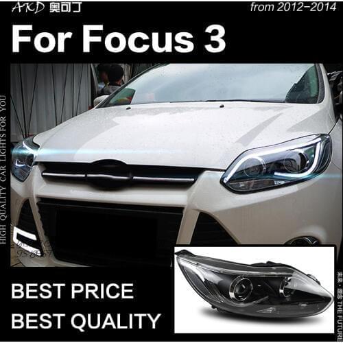 AKD Car Styling for Ford Focus Headlights 2012-2014 Focus 3 LED Headlight DRL Hid Head Lamp Angel Eye Bi Xenon Beam Accessories