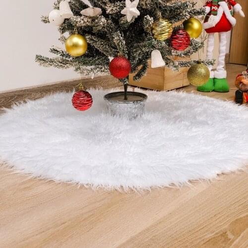 White Plush Christmas Tree Dress Fur Carpet Merry Christmas Home Decoration Christmas Tree Dress New Year Decoration