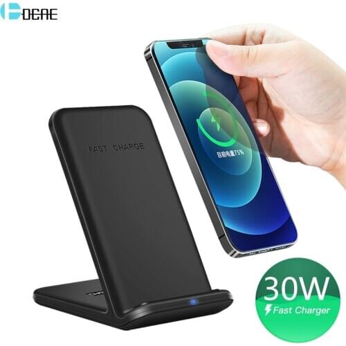 30W Qi Wireless Charger Stand For iPhone 12 Pro Max Mini 11 XS XR X 8 Fast Charging Dock Quick 20W Charge for Samsung S20 S10 S9