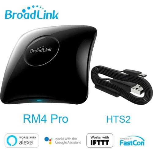 BroadLink RM4 Pro 433/315Mhz Version Wireless Universal Remote Smart Hub with Temp and Humidity Sensor HTS2 Smart Home Solution