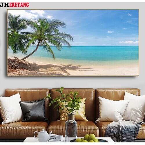 Large 5D Diy diamond painting Tropical sea beach Diamond Mosaic Rhinestone Embroidery cross stitch Y4002