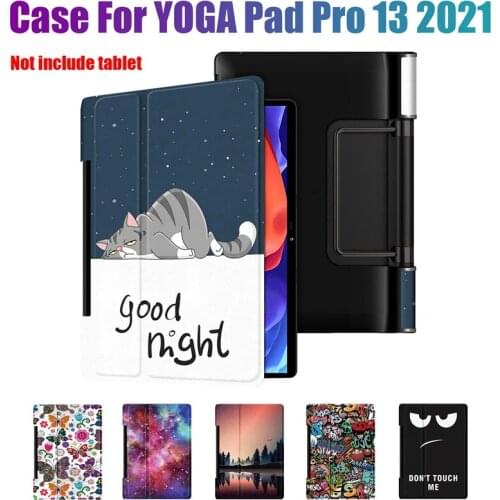 PU Case for Lenovo YOGA Pad Pro 13.0 inch 2021 YT-K606F Tablet Case PU Leather Case Anti-Fall Cover Tablet Stand