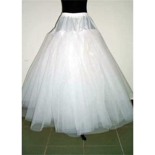 Sensual Looking Fancy Clingy White 3-Layers Tulle Hoopless Wedding Dress Underskirt Petticoat