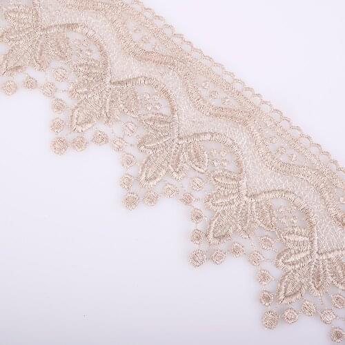 Cusack 182 cm Lace Trim Ribbon for Costumes Home Textiles Trimmings Tape Sewing DIY Lace Fabric Polyester Ivory Black 2 Model